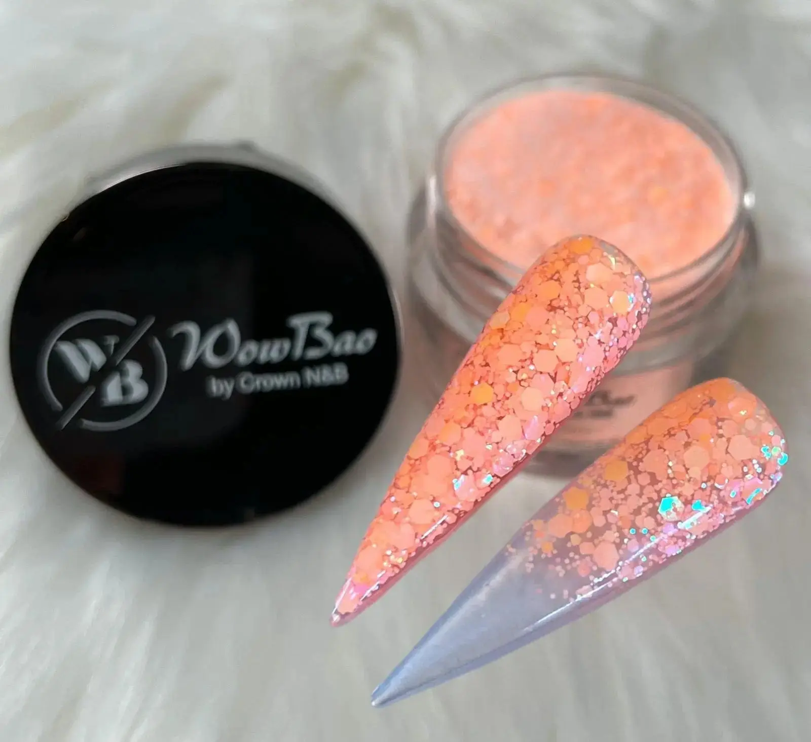548 Oranje Glitz 1oz/28g wowbao acrylic powder