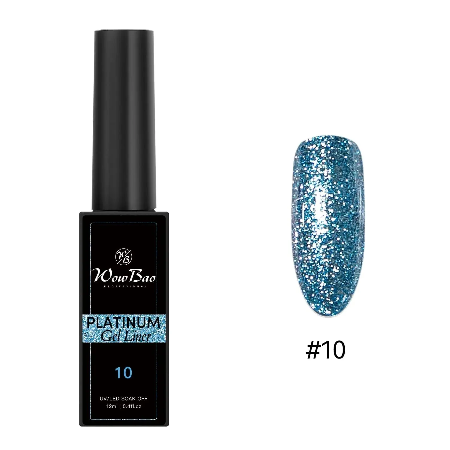 New Tpo/ Hema free Platinum Glitter Liner Gel Paints set of 12 colours ( 12ml ) - Image 11