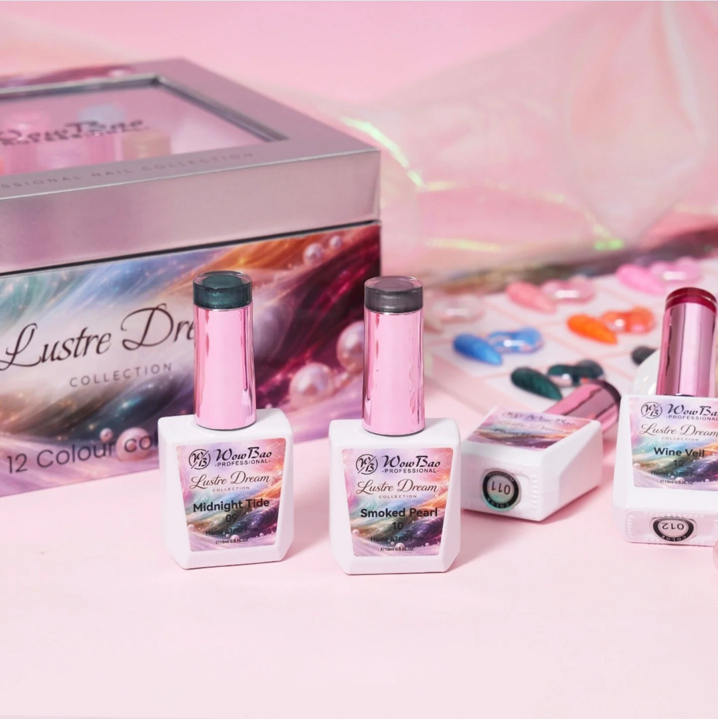 Lustre collection set of 12 includes colour chart- TPO / Hema-Free Gel Polish 15ml - Image 3