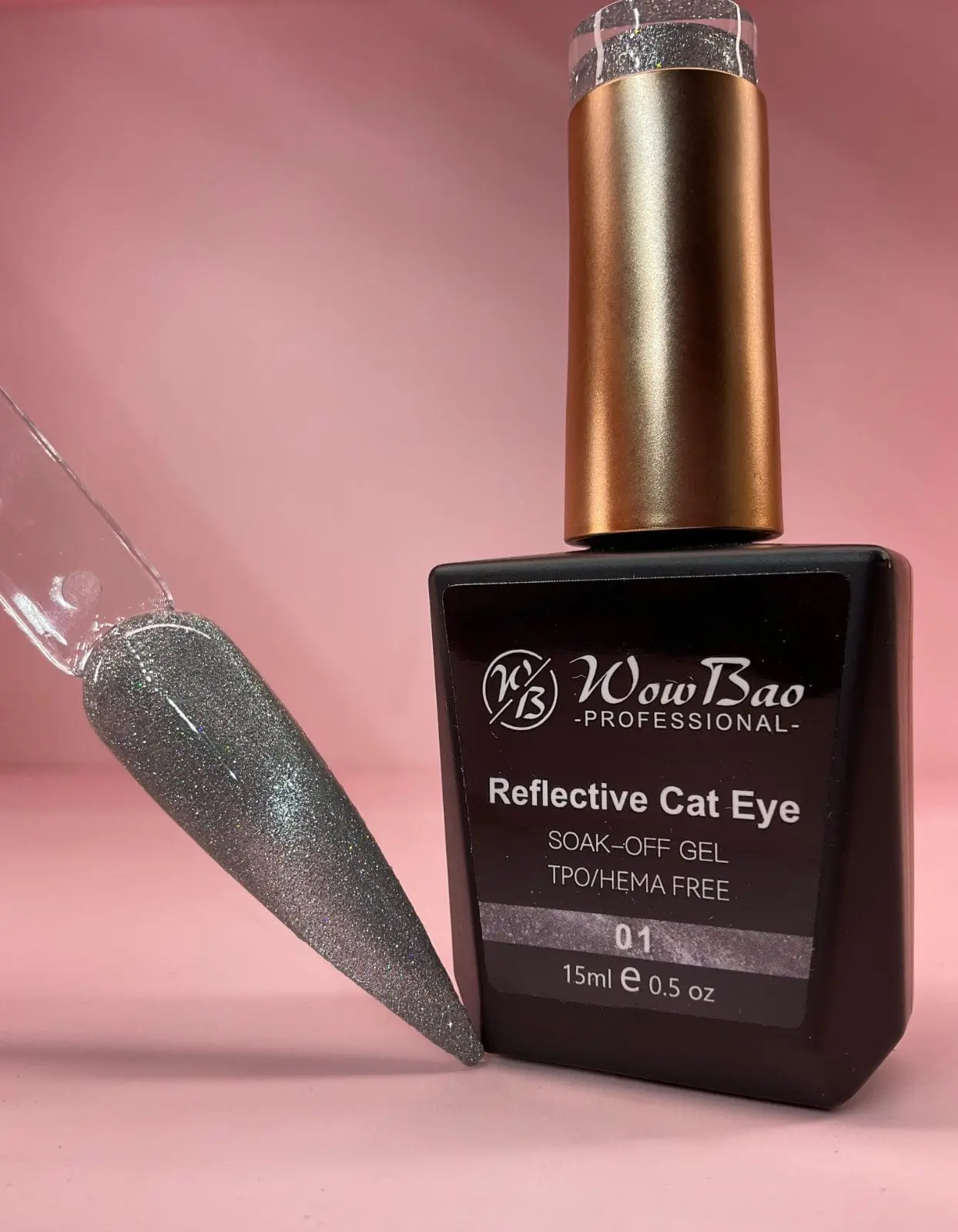 WowBao Reflective Cat Eye 01 - TPO / Hema-Free Gel Polish 15ml - Image 2
