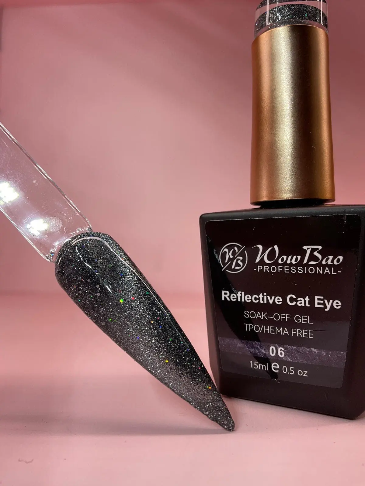 WowBao Reflective Cat Eye 06 - TPO / Hema-Free Gel Polish 15ml - Image 2