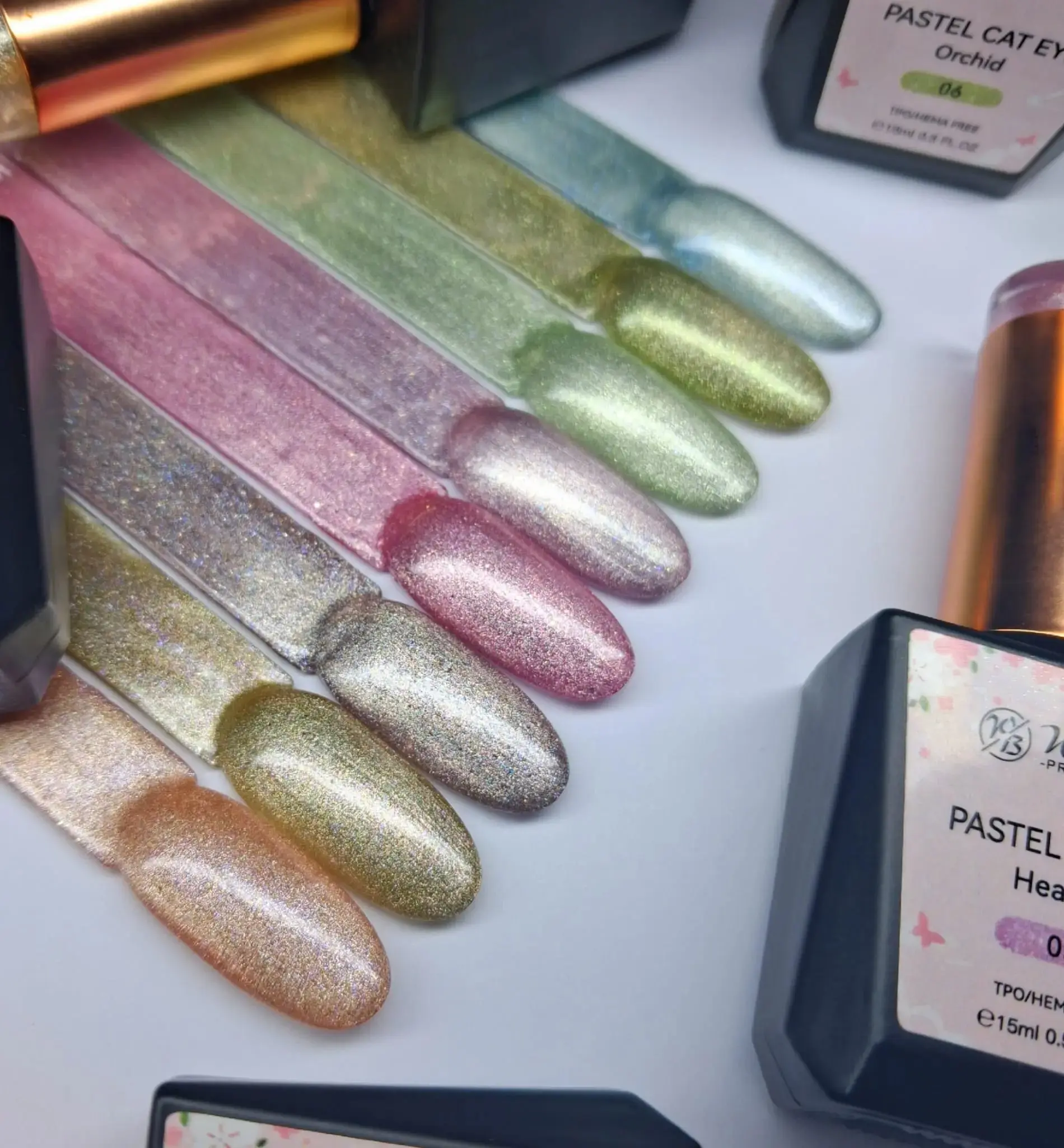 WowBao Pastel Cat Eye Set of 8 collection - TPO / Hema-Free Gel Polish 15ml - Image 2